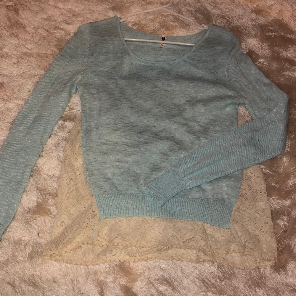 Blue and lace sweater